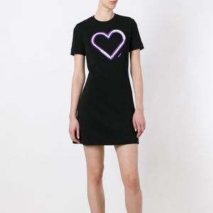 CARVEN Black Embroidered Heart Sweater Dress